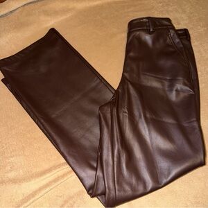 RACHEL ZOE Brown Faux-Leather Jeans